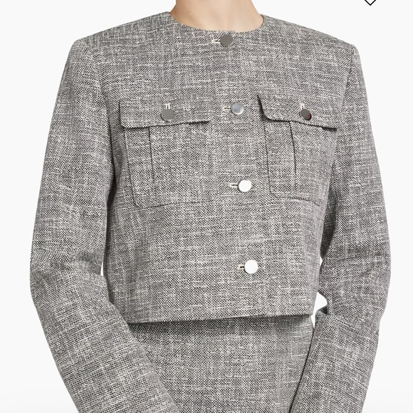 NWT Theory Cotton Tweed Military Jacket Size 6 - Picture 7 of 10